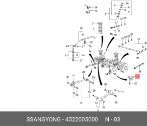 Отбойник амортизатора подвески 4522005000 SSANG YONG