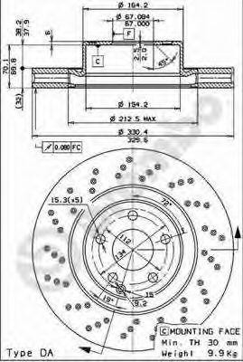 Тормозной диск 09796011 BREMBO