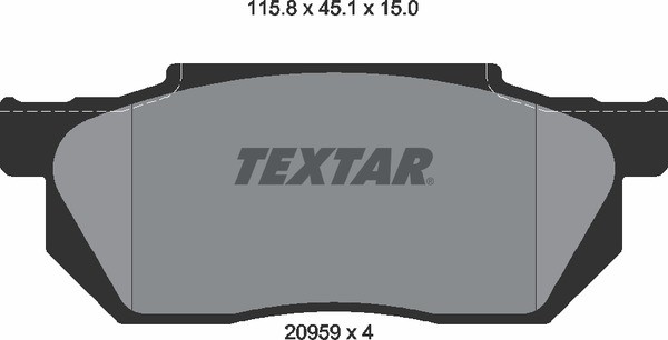 Комплект тормозных колодок, диско 2095901 TEXTAR