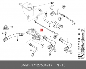 Труба вентиляционная 17 12 7 534 917 BMW