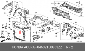 Балка крепления радиатора 04602TL0G03ZZ HONDA