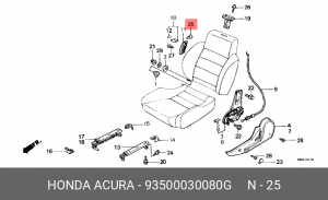 Винт самонарезной 93500030080G HONDA