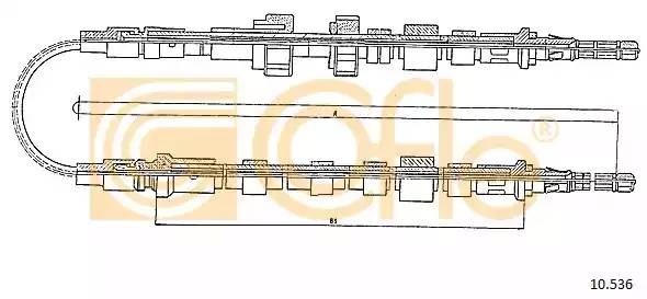Трос ручного тормоза 10536 COFLE