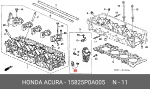 Прокладка, выпускной трубопровод 15825P0A005 HONDA
