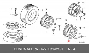 Диск колеса 42700SWWE91 HONDA