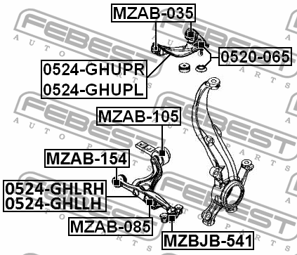 Сайлентблок MZAB-035 FEBEST