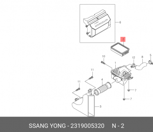 Фильтр воздушный 2319005320X SSANG YONG