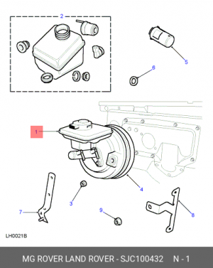 Главный тормозной цилиндр SJC100432 LAND ROVER