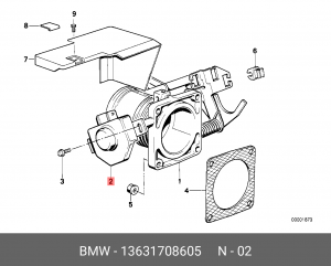 Датчик, положение дроссельной заслонки 13 63 1 708 605 BMW