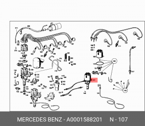 Распределитель зажигания A 000 158 82 01 MERCEDES BENZ