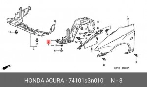 Подкрылок 74101S3N010 HONDA