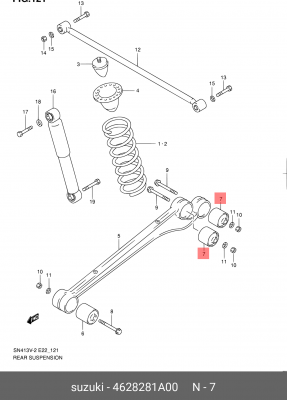 Сайлентблок 46282-81A00 SUZUKI