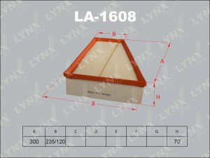 Фильтр воздушный LA-1608 LYNXAUTO
