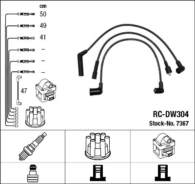 Ккомплект проводов зажигания RCDW304 NGK NTK