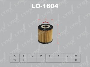 Фильтр масляный двигателя LO-1604 LYNXAUTO