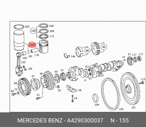 Гильза цилиндра с поршнем в сборе A 429 030 00 37 MERCEDES BENZ
