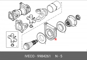 Подшипник, промежуточный подшипник карданного вала 9984261 IVECO
