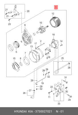 Генератор 3730027021 HYUNDAI KIA