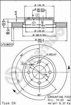 Тормозной диск 09.5568.10 BREMBO