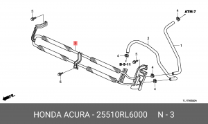 Радиатор масляный КПП 25510RL6000 HONDA