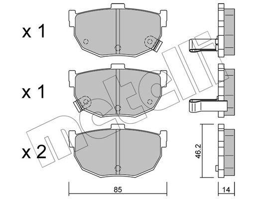 Комплект тормозных колодок, диско 2203620 METELLI