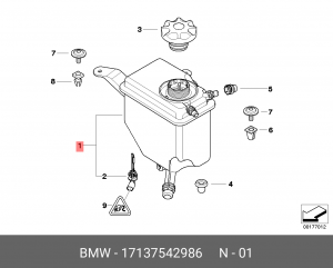 Бачок расширительный системы охлаждения 17 13 7 542 986 BMW