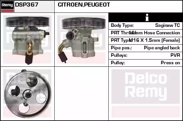 Гидравлический насос, рулевое управление DSP367 DELCO REMY