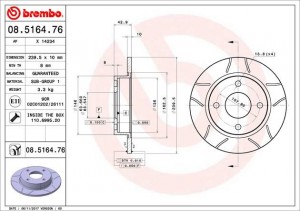 Тормозной диск 08.5164.76 BREMBO