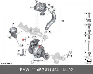 Турбокомпрессор 11 65 7 811 404 BMW