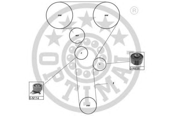 Комплект ремня ГРМ SK-1361 OPTIMAL