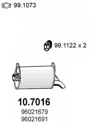 Глушитель выхлопных газов конечный 107016 ASSO