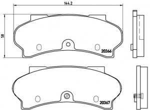 Комплект тормозных колодок, диско P 61 011 BREMBO