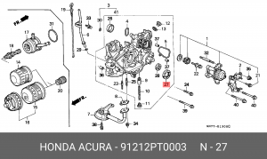 Уплотняющее кольцо, коленчатый вал 91212PT0003 HONDA