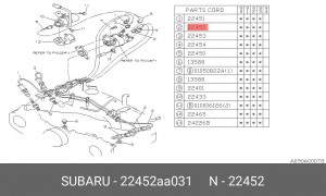 Провода высоковольтные системы зажигания (комплект) 22452AA031 SUBARU