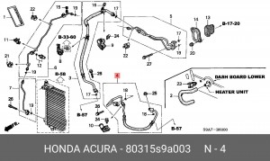 Шланг кондиционера 80315S9A003 HONDA