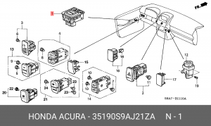 Переключатель регулировки зеркала 35190S9AJ21ZA HONDA