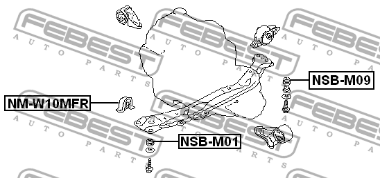 Подушка двигателя NM-W10MFR FEBEST