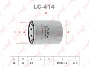 Фильтр масляный двигателя LC-414 LYNXAUTO