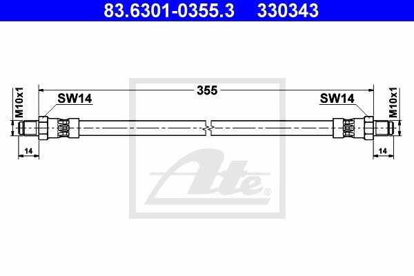 Тормозной шланг 83.6301-0355.3 ATE