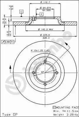 Тормозной диск 08279610 BREMBO