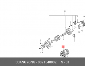 Генератор 0091548802 SSANG YONG