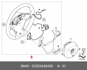 Колесо рулевое 32 30 3 448 458 BMW