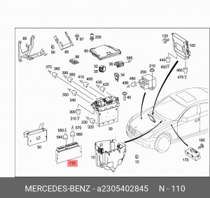 Блок управления, система впрыска A 230 540 28 45 MERCEDES BENZ