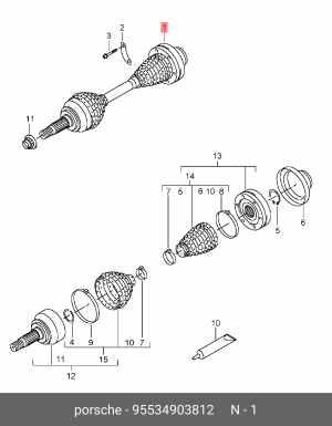 Приводной вал 95534903812 PORSCHE