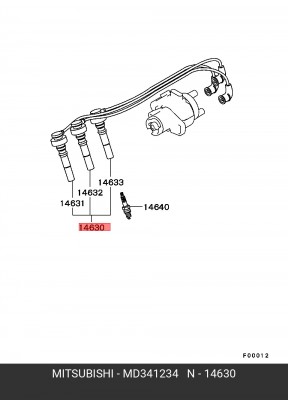 Провода высоковольтные системы зажигания (комплект) MD341234 MITSUBISHI