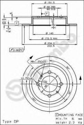 Тормозной диск 08.6899.10 BREMBO