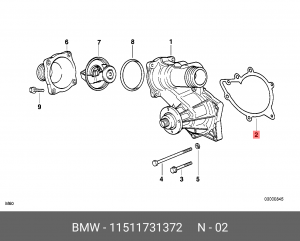 Прокладка, водяной насос 11 51 1 731 372 BMW