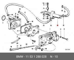 Заслонка дополнительной подачи воздуха 11 53 1 288 028 BMW