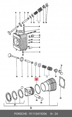Прокладка 91110419206 PORSCHE