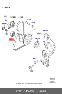 Ролик ремня приводного 1 456 983 FORD